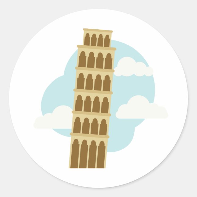 Leaning Tower Of Pisa Classic Round Sticker (Front)