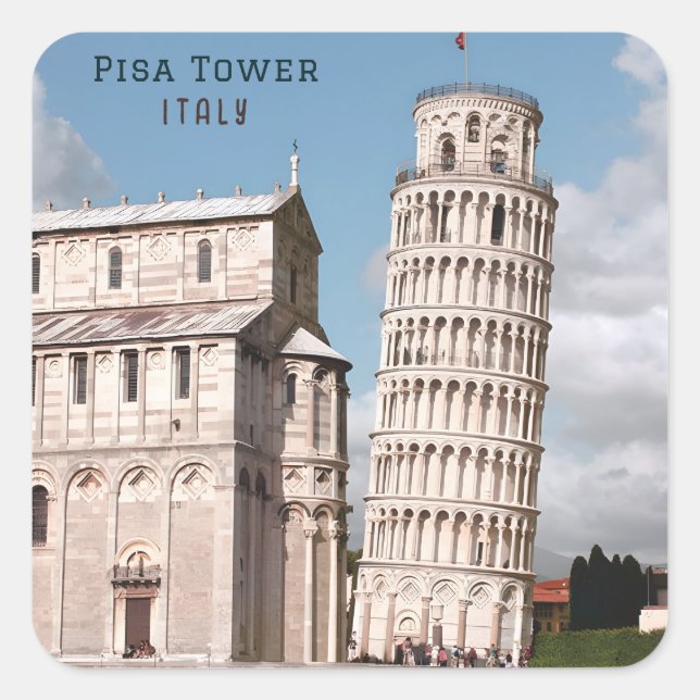 Leaning Tower of Pisa Italy Europe Travel Square Sticker (Front)