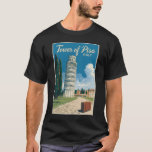 Leaning Tower of Pisa Italy Travel Art Vintage T-Shirt<br><div class="desc">Tower of Pisa in a vector art style. The Leaning Tower of Pisa,  or simply the Tower of Pisa,  is the campanile,  or freestanding bell tower,  of Pisa Cathedral.</div>