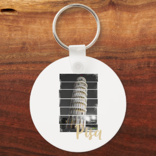 Leaning Tower Of Pisa Italy Vintage Retro Souvenir Keychain