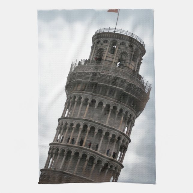 Leaning Tower of Pisa Kitchen Towel (Vertical)