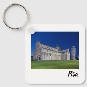 Leaning Tower Of Pisa Night Panorama Italy Gift Lu Keychain