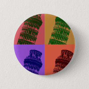 Leaning Tower of Pisa Pop Art 2 Inch Round Button