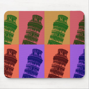 Leaning Tower of Pisa Pop Art Mouse Pad