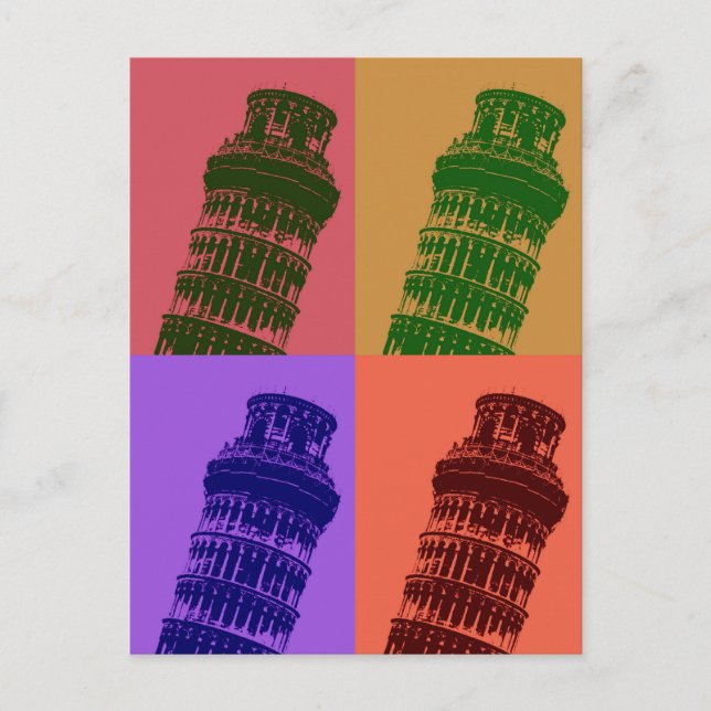 Leaning Tower of Pisa Pop Art Postcard (Front)