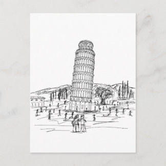 leaning tower of pisa postcard