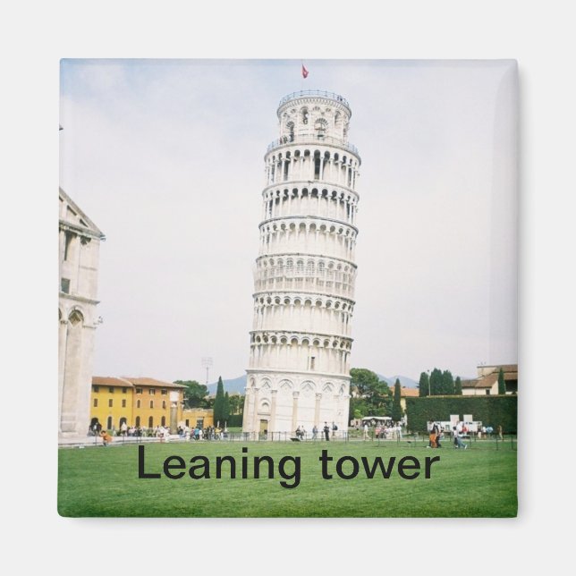 Leaning Tower of Pisa Square Magnet (Front)