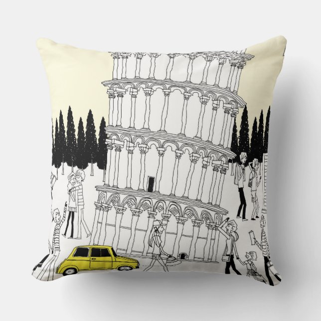 Leaning Tower of Pisa Throw Pillow (Front)
