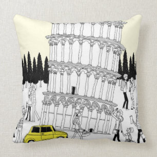 Leaning Tower of Pisa Throw Pillow