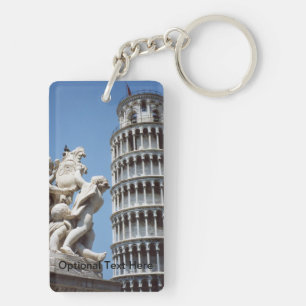 Leaning Tower of Pisa with Cherub Statue Keychain