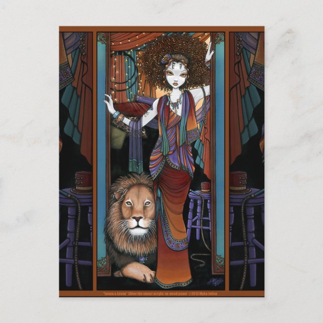 Leaon Levon Lion Tamer Circus Bohemian Carte posta (Devant)