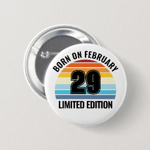 Leap Day Feb 29 Vintage Sunset Leap Year Birthday 2 Inch Round Button