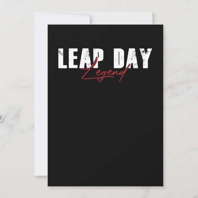 Leap Day Legend Leap Year February 29 Gift Invitation (Front)