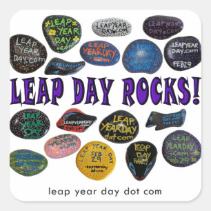 LEAP DAY ROCKS! SQUARE STICKER