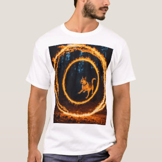 Leap de forêt de feu : T-shirt Chien en action