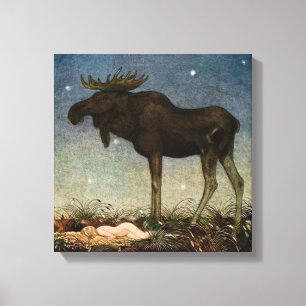 “Leap Finds the Sleeping Princess” by John Bauer Canvas Print