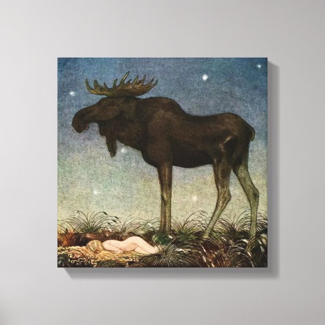 “Leap Finds the Sleeping Princess” by John Bauer Canvas Print (Front)