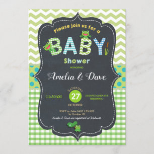 Leap Frog Baby Shower Boy Gender Neutral Frogs Invitation