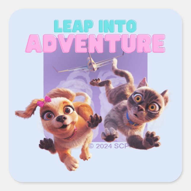 Leap Into Adventure Square Sticker (Front)