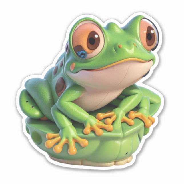Leap into Happiness with Our Frog Sticker Packs (Front)