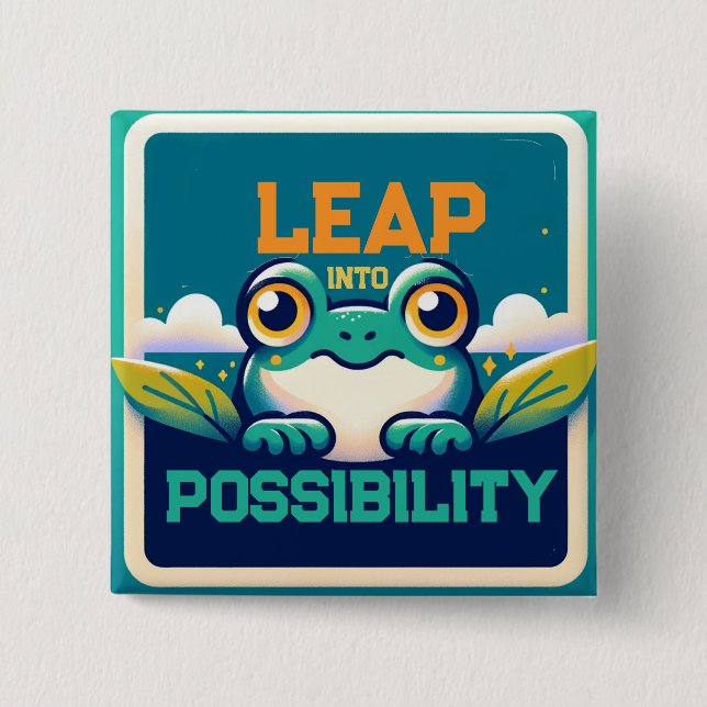 Leap intoPossibility 2 Inch Square Button (Front)