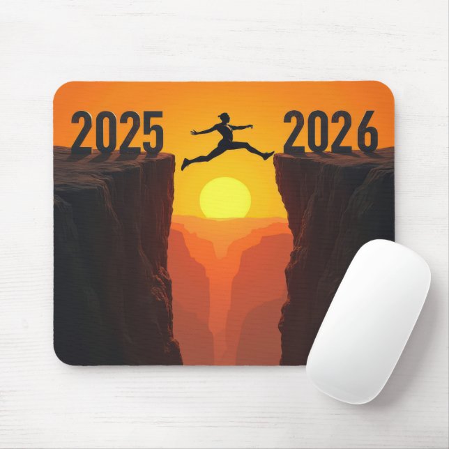 Leap Of Faith 2026 New Year Mouse Pad (With Mouse)