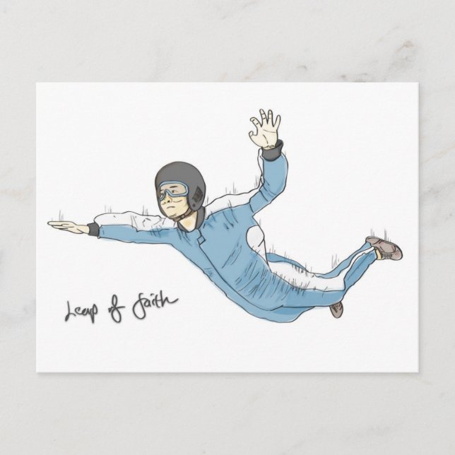 Leap of faith (encouragement) postcard: Skydiving Postcard (Front)