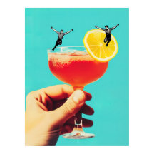 Leap of Lemon Print | Cocktail Art | Fun Art