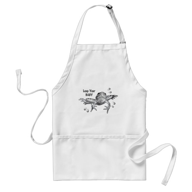 Leap Year Baby: Leaping Frog in Pencil Standard Apron (Front)