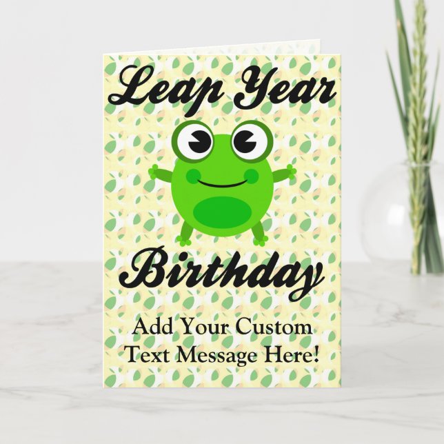 Leap Year Birthday, Cute Frog Card (Front)