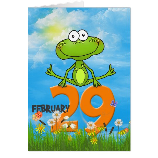 Leap Year Birthday frog Card