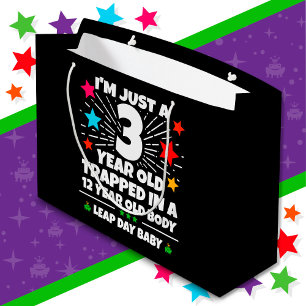 Leap Year Birthday Party 12th Birthday Leap Day Large Gift Bag