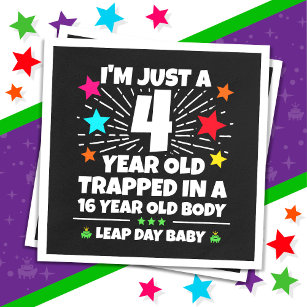 Leap Year Birthday Party 16th Birthday Leap Day Napkin