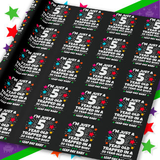 Leap Year Birthday Party 20th Birthday Leap Day Wrapping Paper