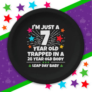 Leap Year Birthday Party 28th Birthday Leap Day Paper Plate