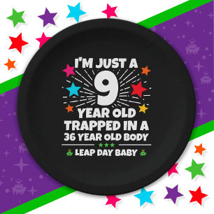Leap Year Birthday Party 36th Birthday Leap Day Paper Plate