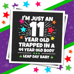 Leap Year Birthday Party 44th Birthday Leap Day Napkin