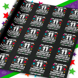 Leap Year Birthday Party 44th Birthday Leap Day Wrapping Paper