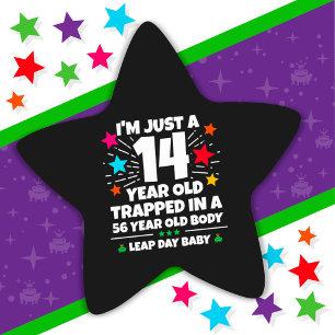 Leap Year Birthday Party 56th Birthday Leap Day Star Sticker