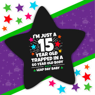 Leap Year Birthday Party 60th Birthday Leap Day Star Sticker