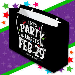 Leap Year Birthday Party Feb 29th Leaper Leap Day Large Gift Bag