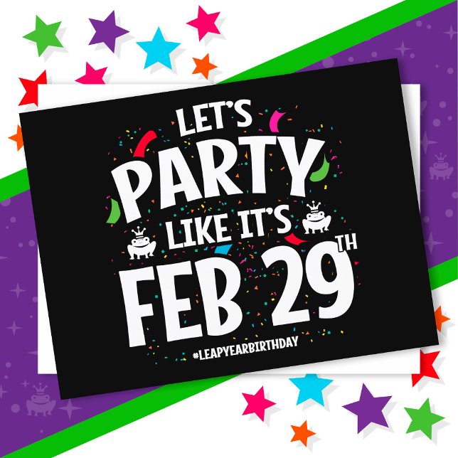 Leap Year Birthday Party Feb 29th Leaper Leap Day Postcard (Creator Uploaded)