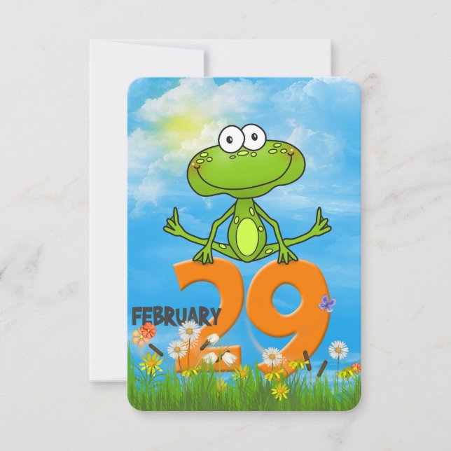 Leap Year Birthday party Invitation (Front)