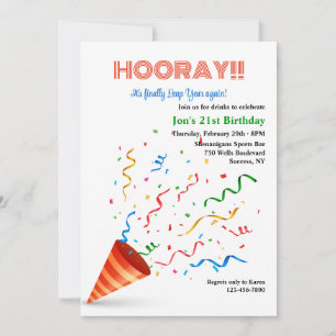 Leap Year Celebration  Invitation