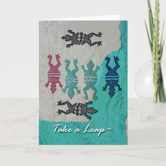 Leap Year Day Greeting Card, Frogs and Water Card (Front)