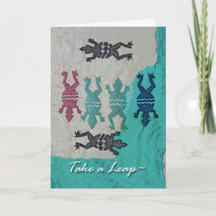 Leap Year Day Greeting Card, Frogs and Water Card