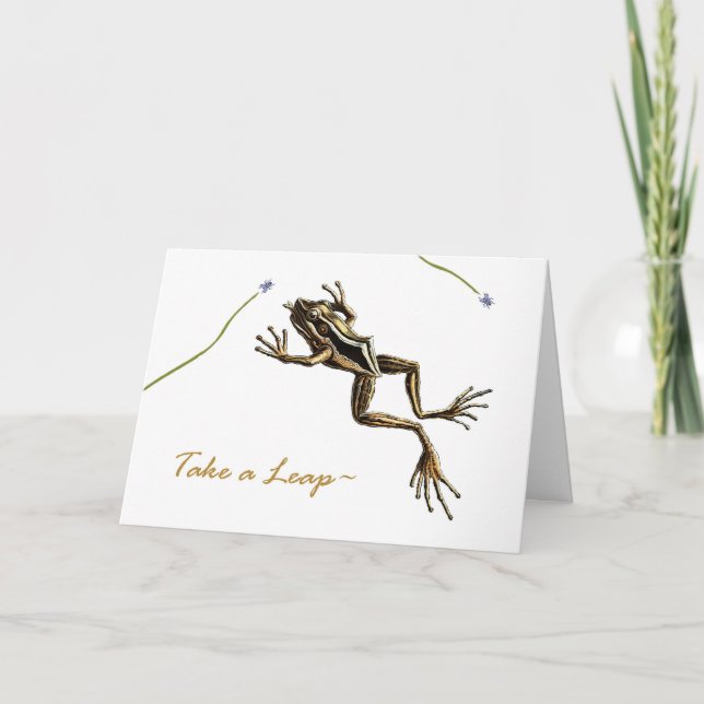 Leap Year Day, Vintage Leaping Frog Card (Front)