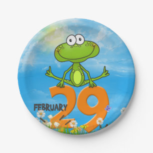 Leap Year Frog for birthday party Paper Plate