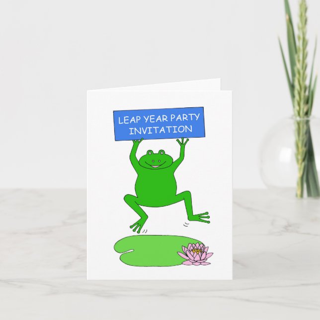 Leap Year Party Invitation Dancing Frog (Front)