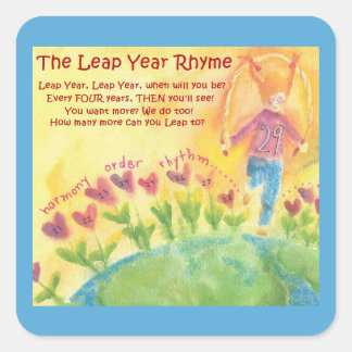 LEAP YEAR RHYME SQUARE STICKER